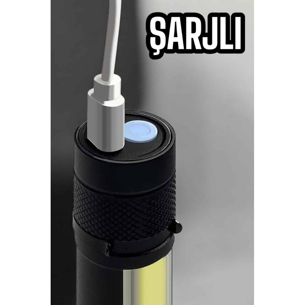 Feneri Led USB Şarjlı Zoom Mini Led Işık Acil Durum Feneri