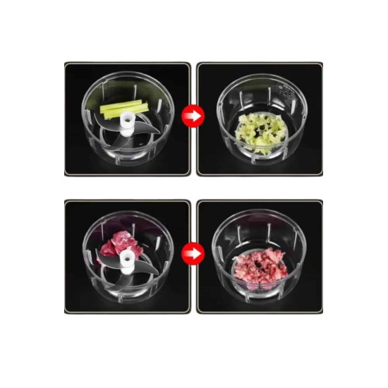 Şarjlı Mini El Rondosu Doğrayıcı Taşınabilir 250 ml Çelik Bıçaklı