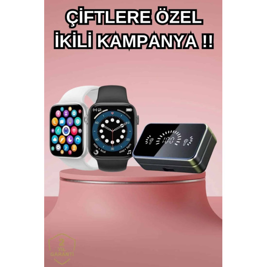 Powerbank Bluetooth Kulaklık Ve Yeni Model Akıllı Saat Seti ANC Özelli