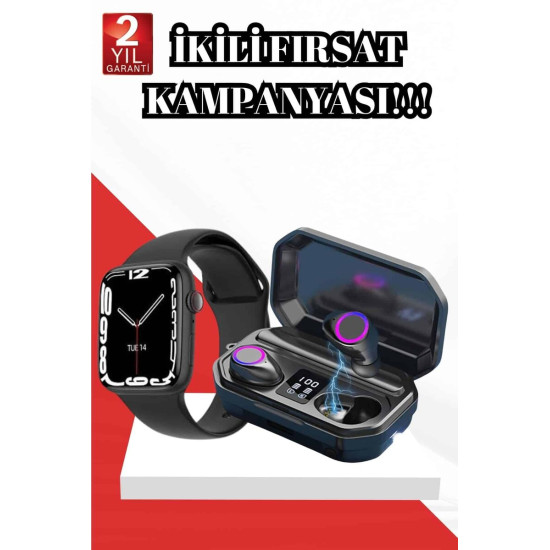 2025 Model Akıllı Saat ve Bluetooth Kulaklık 5.0 Bluetooth Bağlantılı 