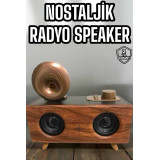 Bluetooth Hoparlör Ahşap Klasik Retro Gramofon Bluetooth Müzik Kutusu