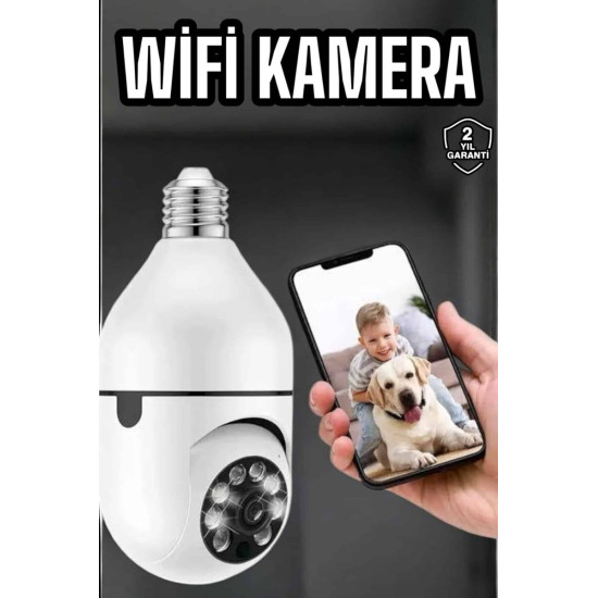 Güvenlik Kamerası Wifi Kamera Duylu Ev Kamerası Wifi Bağlantılı Dönebi