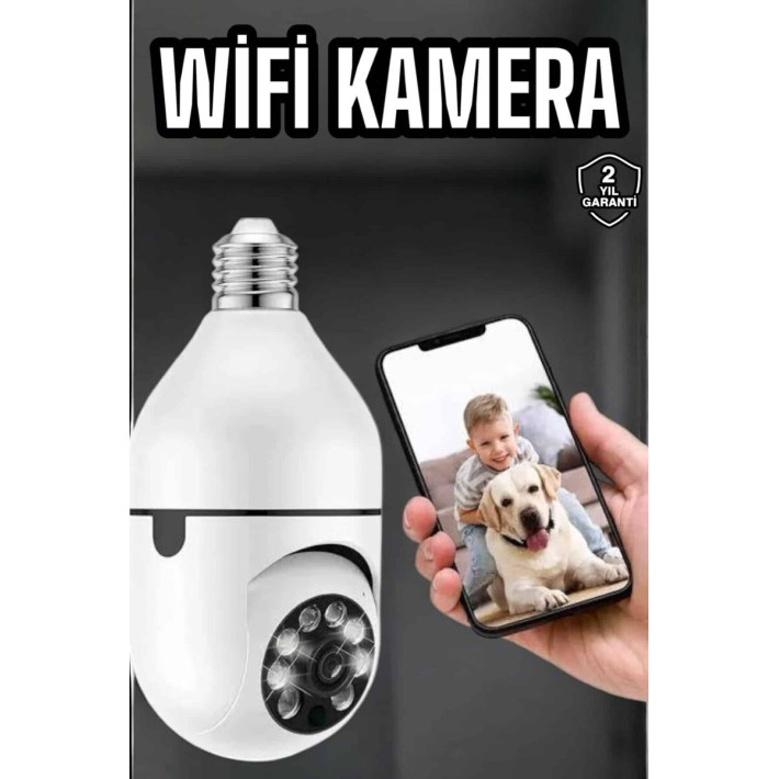 Güvenlik Kamerası Wifi Kamera Duylu Ev Kamerası Wifi Bağlantılı Dönebi