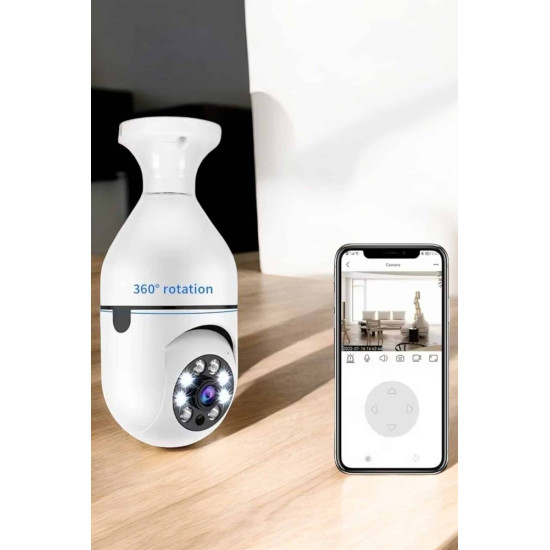 Güvenlik Kamerası Wifi Kamera Duylu Ev Kamerası Wifi Bağlantılı Dönebi