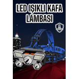 Ultra Güçlü Led Işık Şarjlı Kafa Lambası Balıkçı Lambası Kafa Feneri