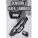 Kafa Lambası Kamp Lambası Sensörlü Şarjlı Ayarlanabilir