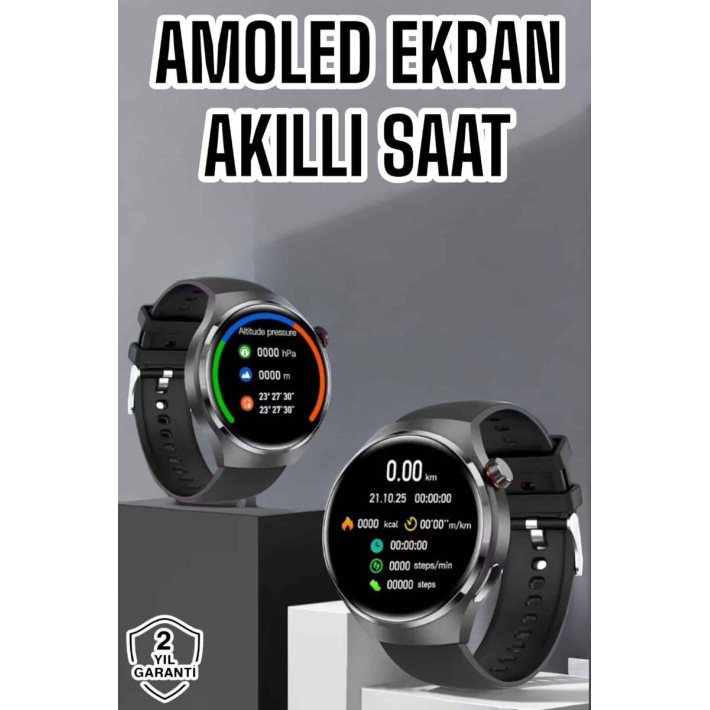 Saat Bluetooth Bağlantılı Amoled Ekran Uyku ve Sağlık Takibi