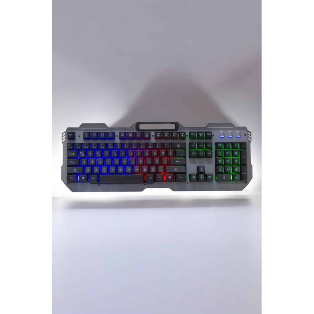 Oyuncu Klavyesi Q Klavye RGB Işıklı Mouse Hediyeli