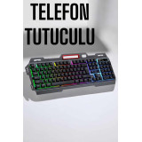 Led Işıklı Oyuncu Klavye Usb Girişli RGB Işıklı Q Klavye Mouse Hediyel