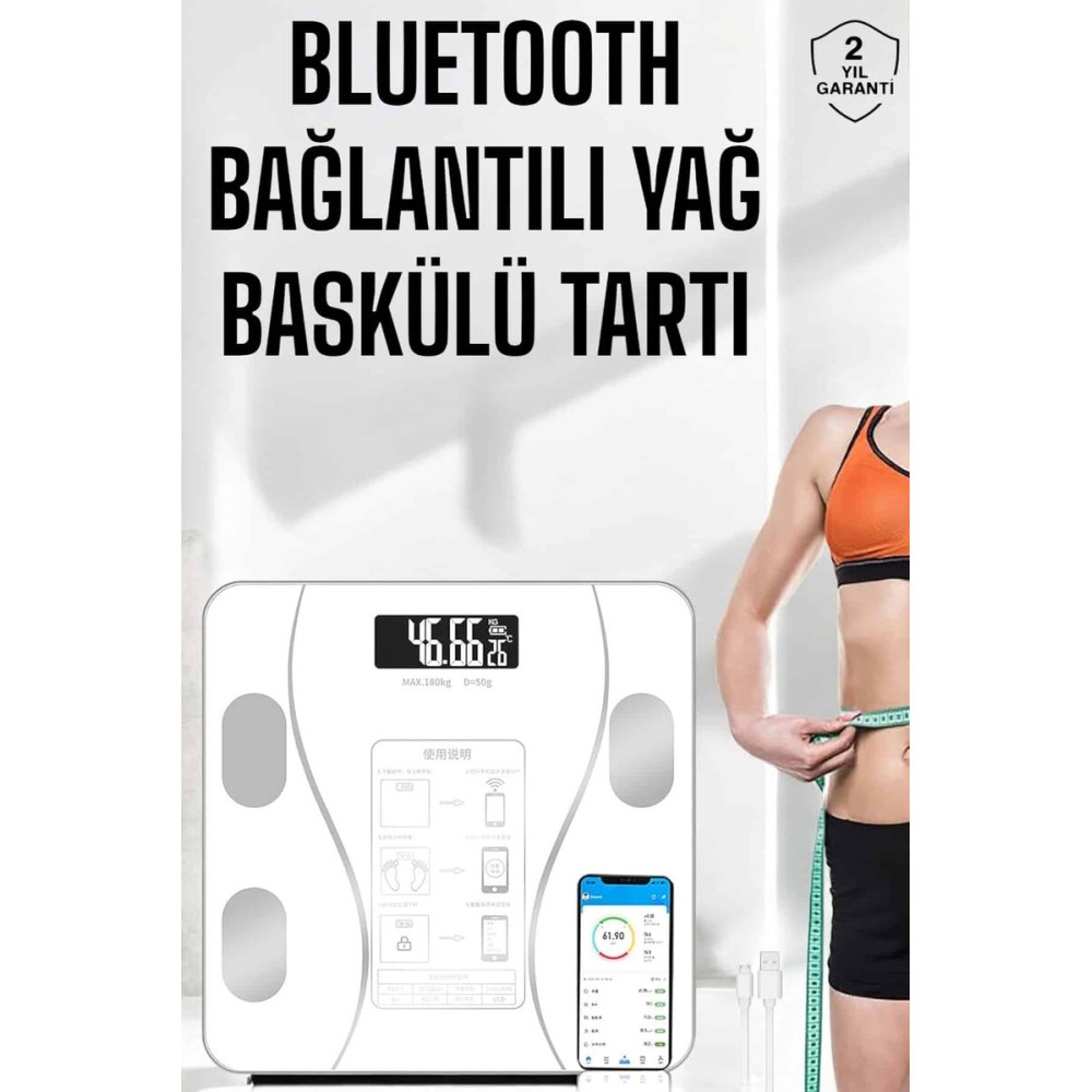 Tartı Baskül Dijital Elektronik Tartı Vücut Analiz Wifi Akıllı Yağ Ölç