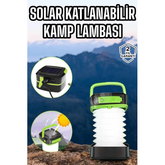 Enerjili Led Lamba Kamp Lambası Katlanabilir Lamba USB Şarjlı
