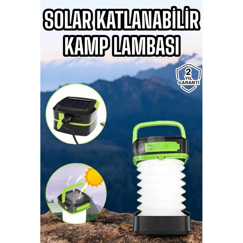 Enerjili Led Lamba Kamp Lambası Katlanabilir Lamba USB Şarjlı