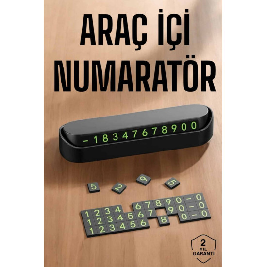Araç İçi Numaratör Numaralık Torpido Üstü Açılır Kapanır Telefon Numar