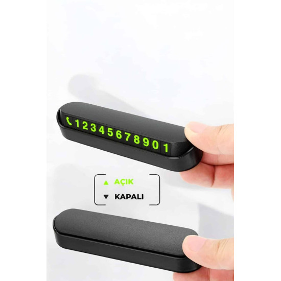 Araç İçi Numaratör Numaralık Torpido Üstü Açılır Kapanır Telefon Numar