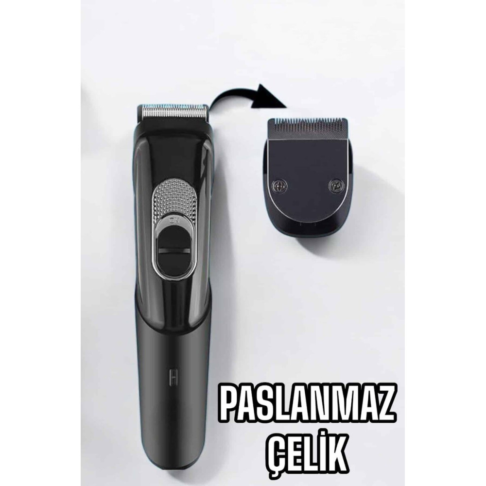 Sakal Vücut Şarjlı Kablosuz Tıraş Makinesi Profesyonel Paslanmaz Çelik
