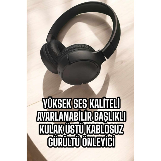 Üstü Kablosuz Bluetooth Kulaklık Gürültü Önleyici Ayarlanabilir