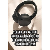 Üstü Kablosuz Bluetooth Kulaklık Gürültü Önleyici Ayarlanabilir