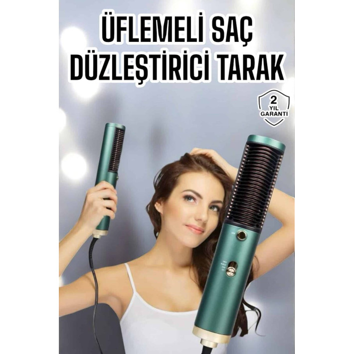 Fön Tarak Saç Düzleştirici Üflemeli Fön Makinesi Sıkı Dişli Taşınabili