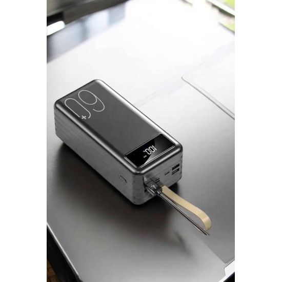 Powerbank 60.000 MAH Dijital Göstergeli 4 Portlu Taşınabilir