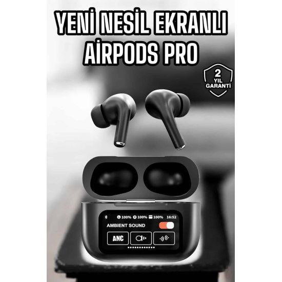 Kablosuz Bluetooth Kulaklık Ekranlı Uzun Şarj Süreli ANC Destekli