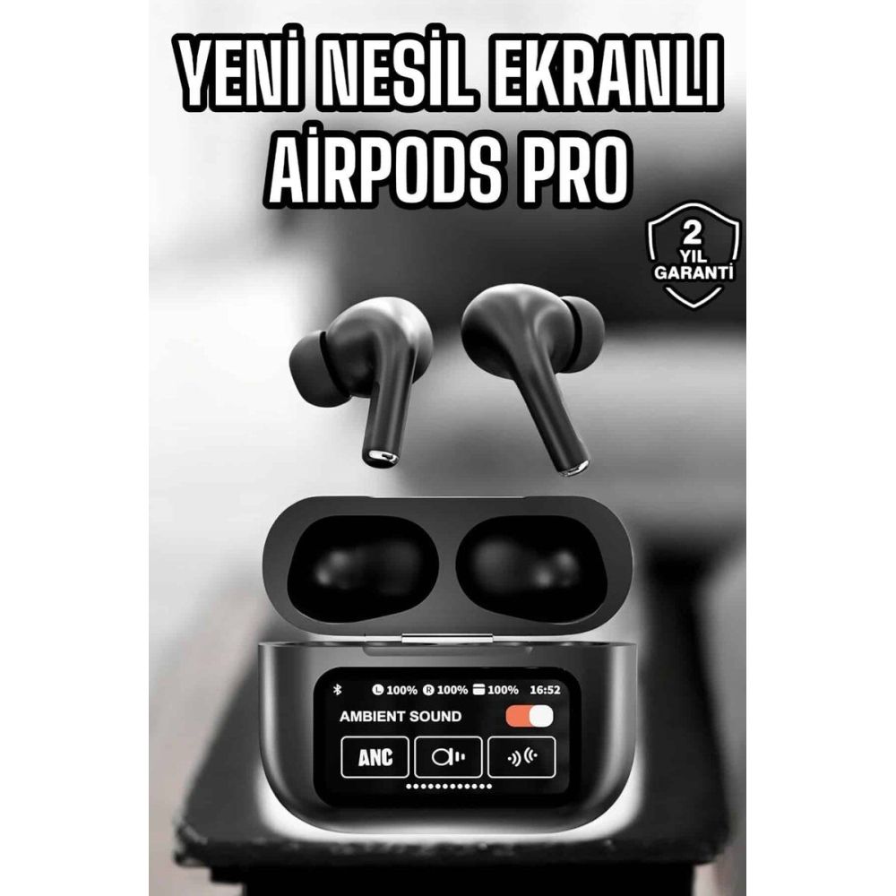 Kablosuz Bluetooth Kulaklık Ekranlı Uzun Şarj Süreli ANC Destekli