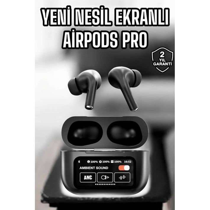 Kablosuz Bluetooth Kulaklık Ekranlı Uzun Şarj Süreli ANC Destekli