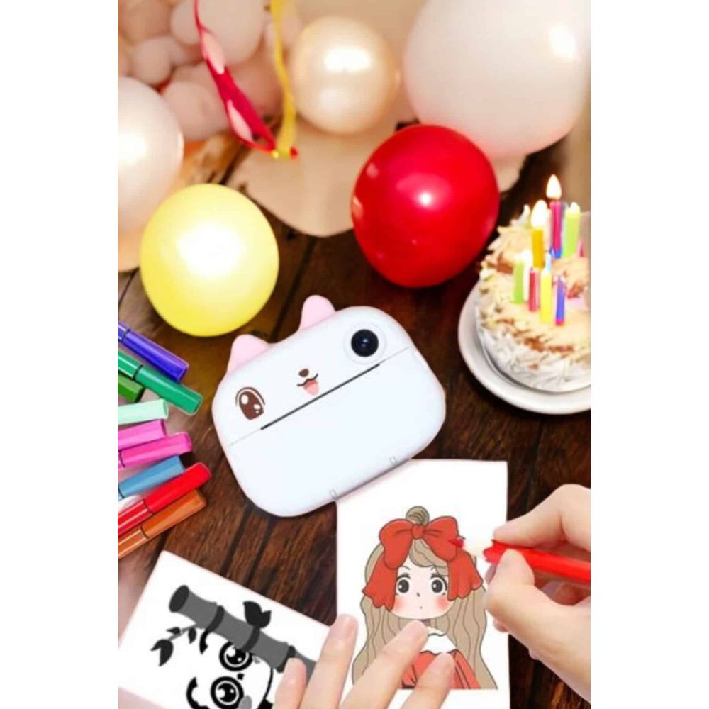 Çocuklar için Fotoğraf Makinesi Anlık Baskı Makinesi HD Görüntü Kalite