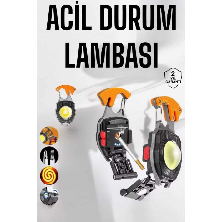 yeni nesil Kamp Feneri Çok Fonksiyonlu Fener Anahtarlık Usb Çakmaklı C