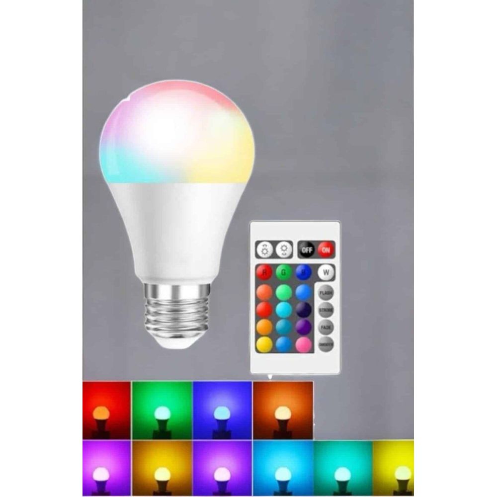 RGB Led Lamba Led Işık Ampul Renk Değiştirebilen 100 Watt
