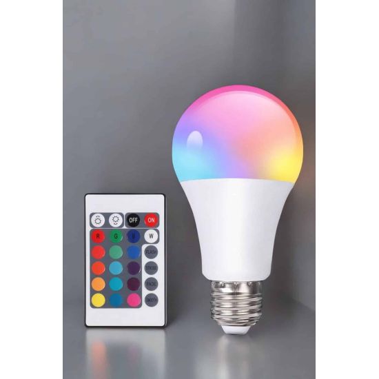 RGB Led Lamba Led Işık Ampul Renk Değiştirebilen 100 Watt