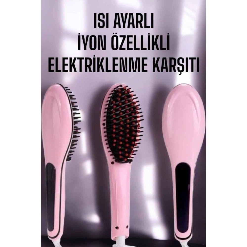 Saç Düzleştirici Tarak Isı Ayarlı Yıpranma Önleyici Düzleştirici Fön T
