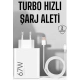Şarj Aleti 67W Hızlı Şarj Turbo Type-C Uyumlu Şarj Adaptörü Kablosu