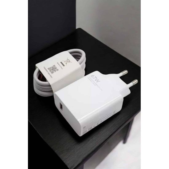 Şarj Aleti 67W Hızlı Şarj Turbo Type-C Uyumlu Şarj Adaptörü Kablosu