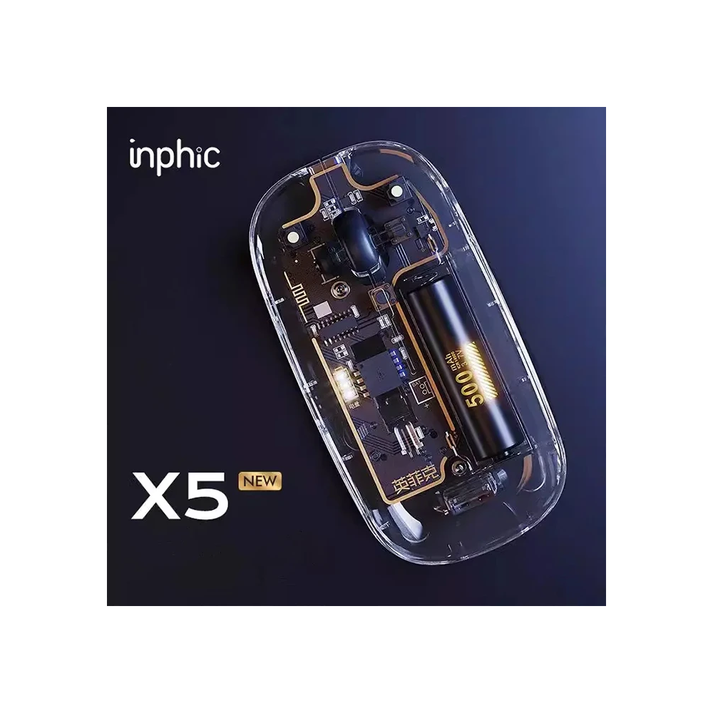 İNPHİC X5 Kablosuz Fare Şarj Edilebilir Sessiz Kullanım 2.4G Transpara