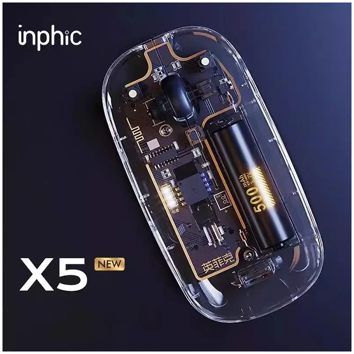 İNPHİC X5 Kablosuz Fare Şarj Edilebilir Sessiz Kullanım 2.4G Transpara