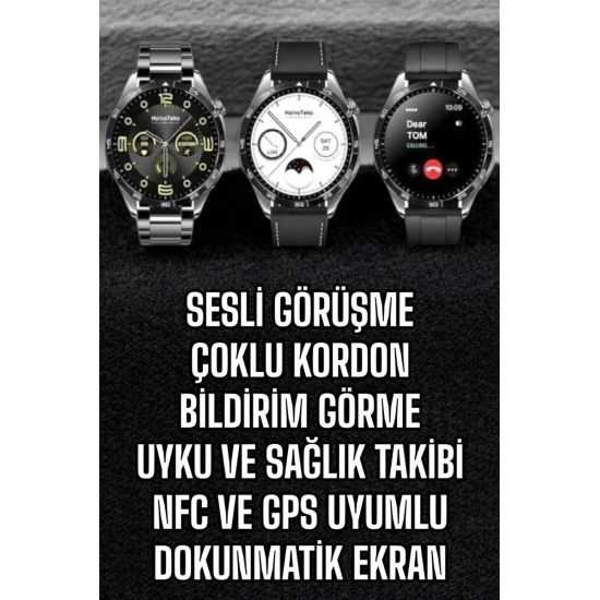 Akıllı Saat Titreşimli Pusula Nabız ve Tansiyon Ölçer NFC Uyumlu