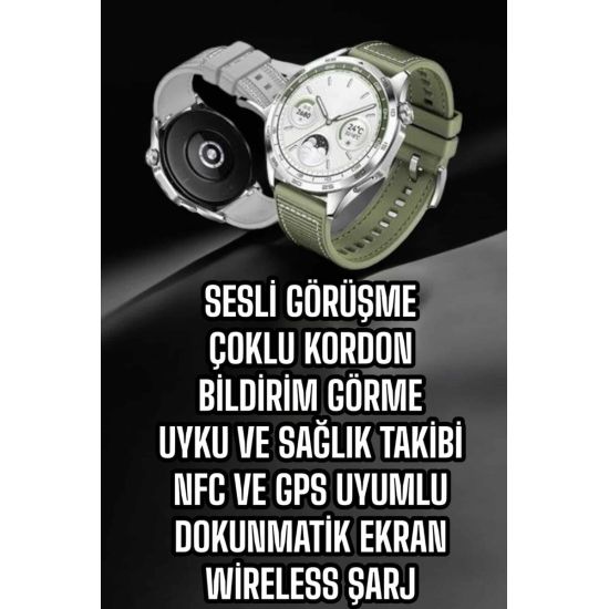 Saat Sesli Görüşme Uyku ve Sağlık Takibi NFC Uyumlu