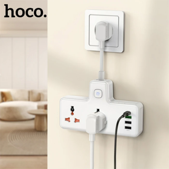 HOCO AC12A 2500W 2 Priz + 3 USB + 30W Type-C Multifonksiyonel Priz Çoğ