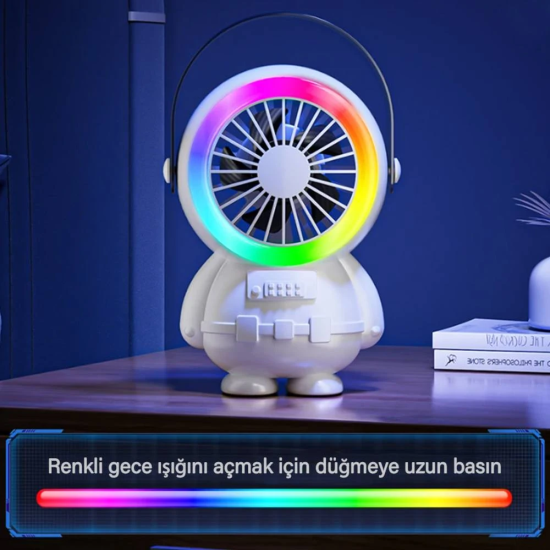 Ally Şarjlı Astronot Fan Vantilatör Taşınabilir El - Masa Üstü Vantila