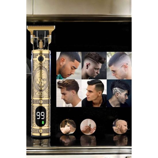 Tıraş Makinesi Şarjlı Profesyonel Saç Kesme Makinesi Gold Çizik Tıraş