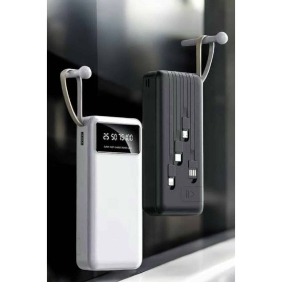 20.000 Mah Led Işıklı LCD Ekran USB Girişli Type-C Lightning Powerbank