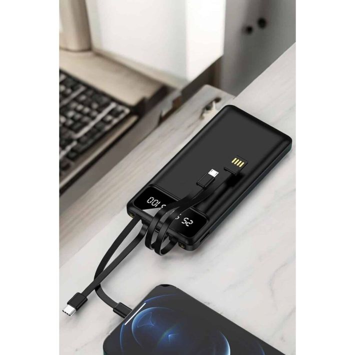 Powerbank 20.000 Mah LCD Ekran USB Lightning Type-C Uyumlu İOS ve Andr