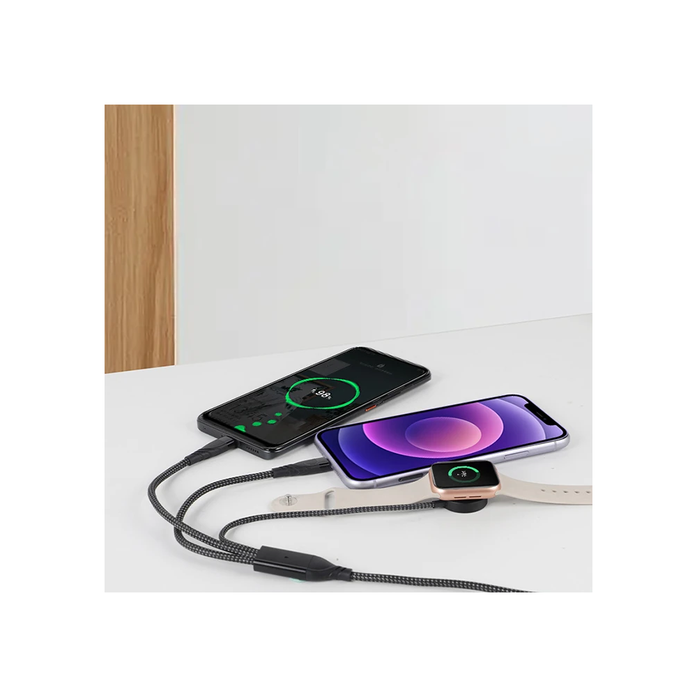 Ally 2x Type-c 100W-27W + Apple Watch İçin Type-c Şarj Kablosu