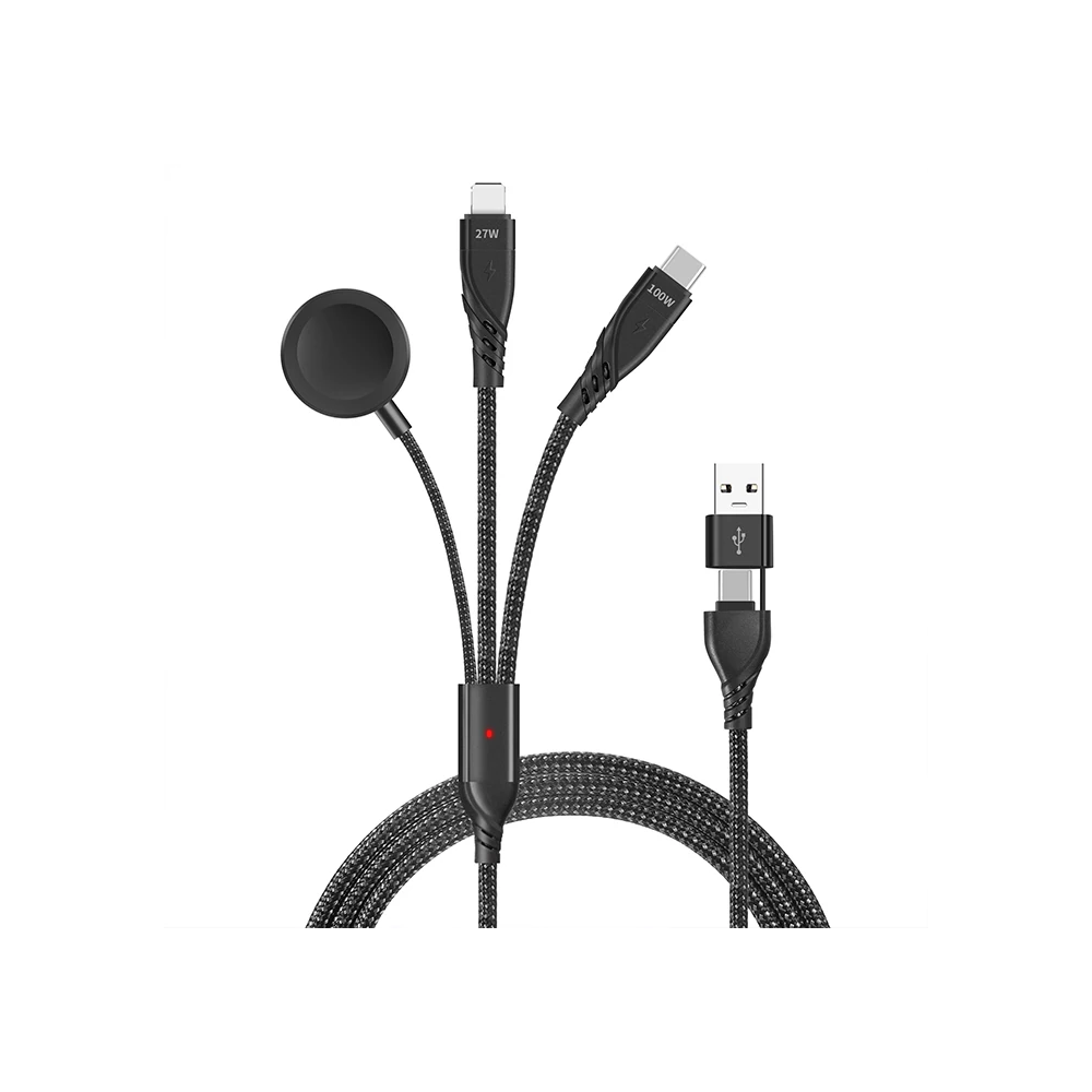 Ally 2x Type-c 100W-27W + Apple Watch İçin Type-c Şarj Kablosu
