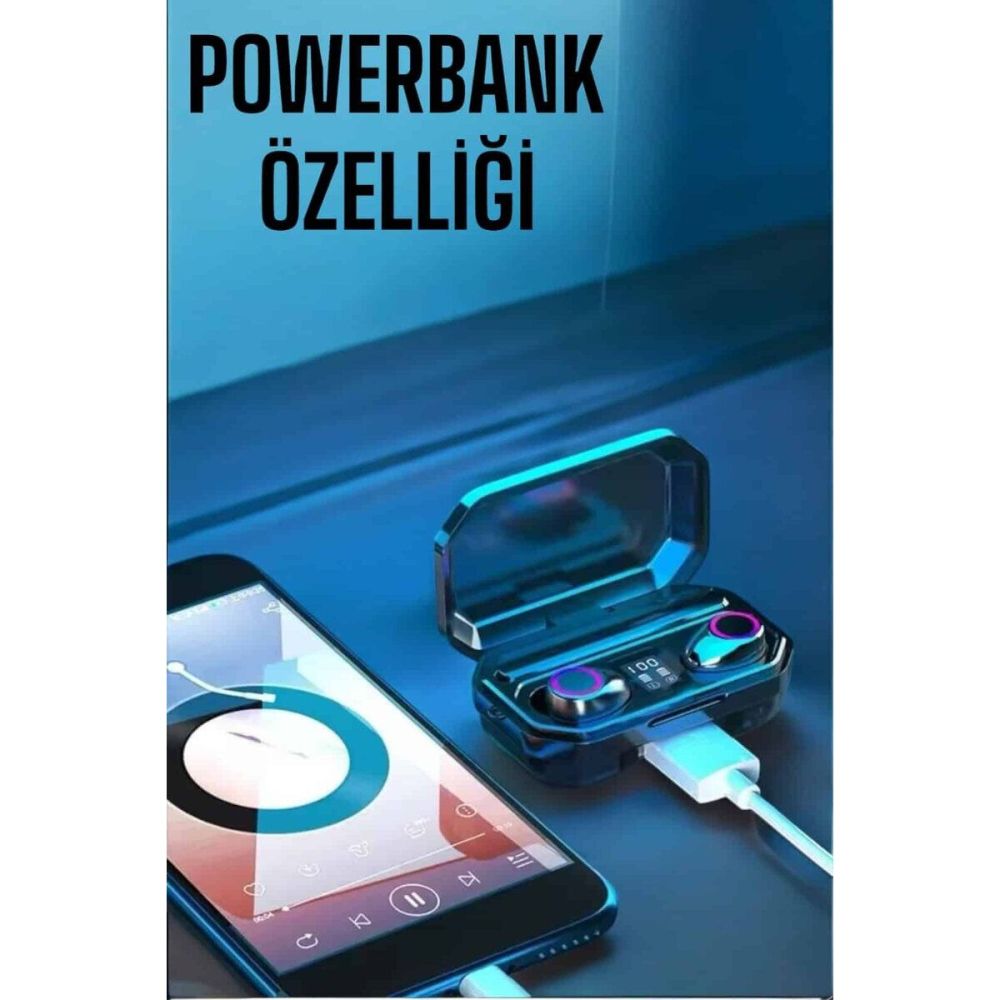 Dijital Göstergeli Bluetooth Bağlantılı Kulaklık Dokunmatik Kontrol