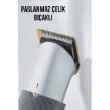 4 Taraklı Profesyonel Şarjlı Saç ve Sakal Kesme Tıraş Makinesi Seti