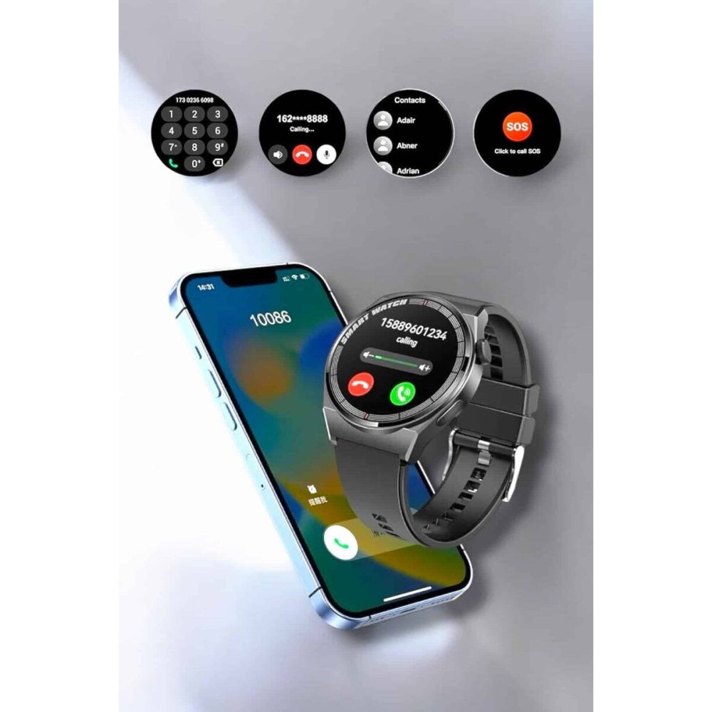 Akıllı Saat Sağlık ve Fitness Takibi Bluetooth Bağlantılı Dokunmatik E