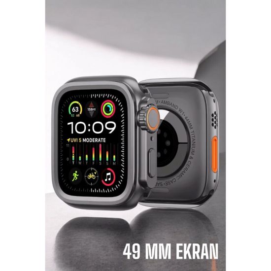 45 MM Gri Kasa Ultra Akıllı Saat Sesli Görüşme Sağlık Takibi Suya Daya