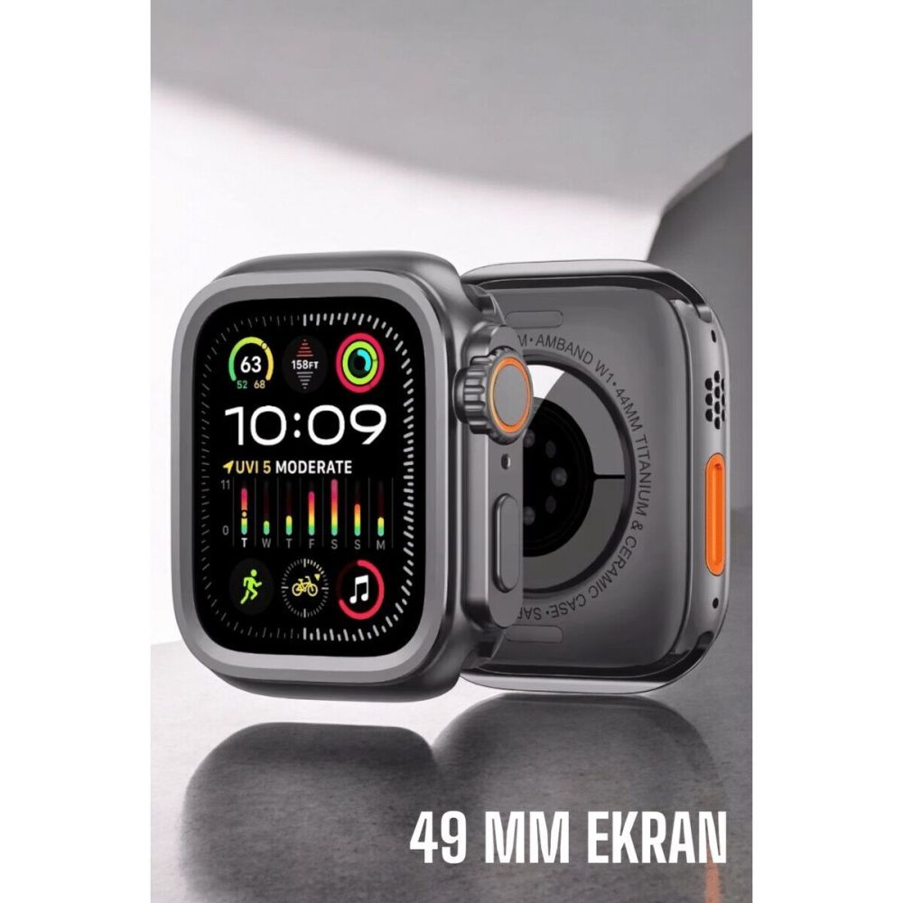 45 MM Gri Kasa Ultra Akıllı Saat Sesli Görüşme Sağlık Takibi Suya Daya