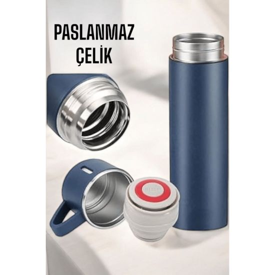 Paslanmaz Çelik 3’lü Termos Seti Vakumlu ve 8 Saat Isı Koruma